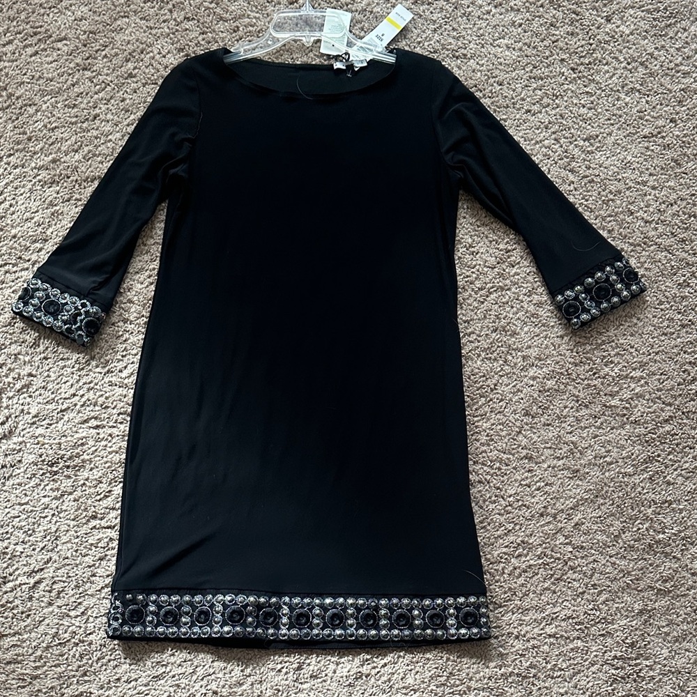 Tiana B. Black Dress with Metallic Accents